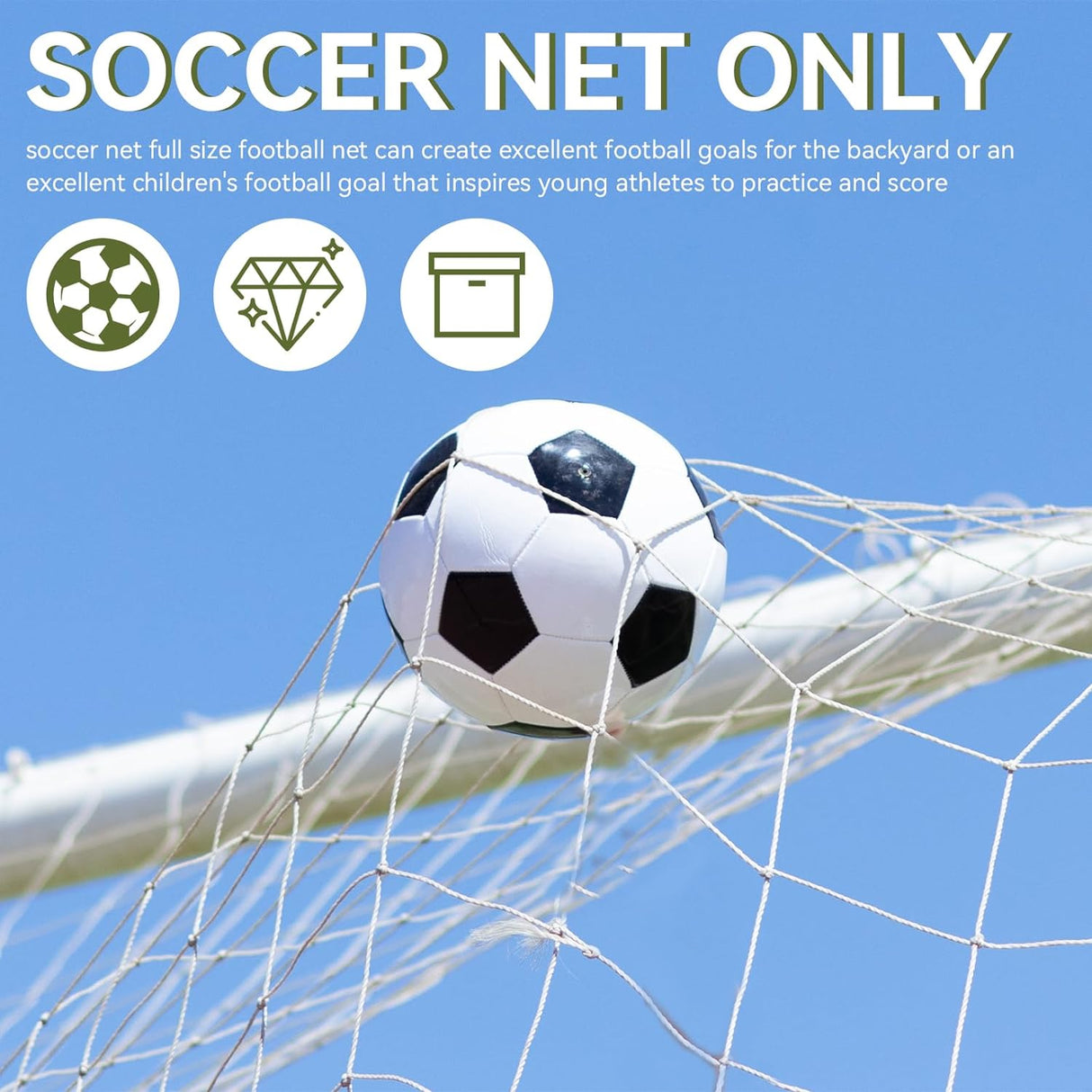 Red de portería de fútbol para entrenamiento y juegos