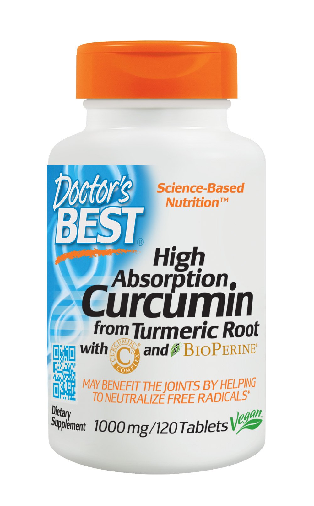 Doctor's Best Curcumin From 1000 mg, 120 Tabletas