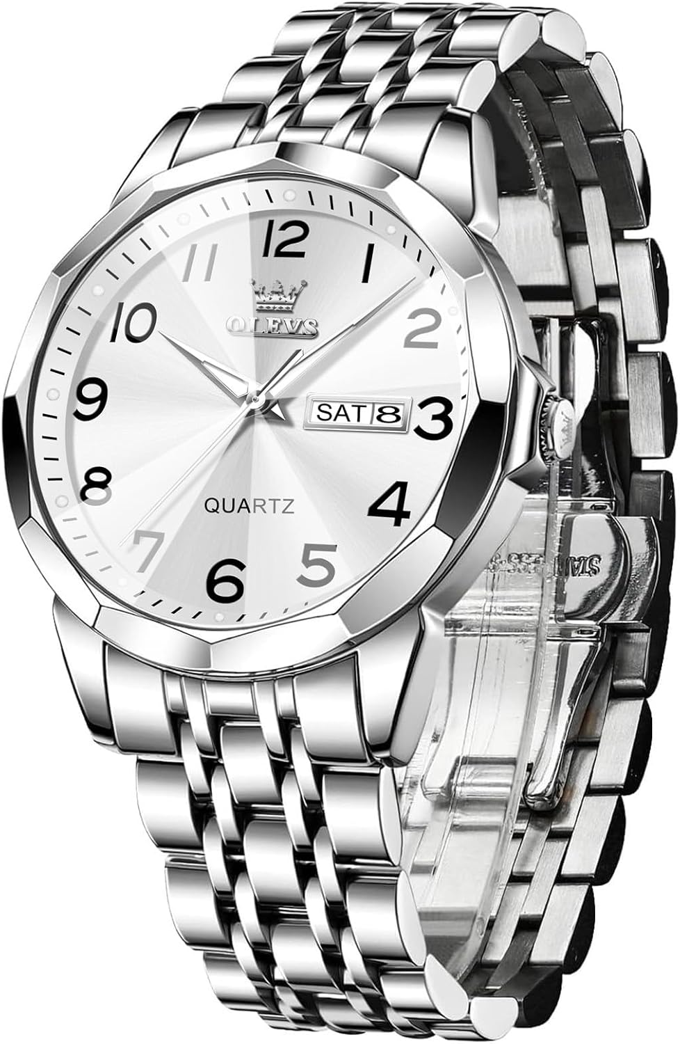 Reloj casual de acero inoxidable OUW-S-G9970GS-BB OLEVS