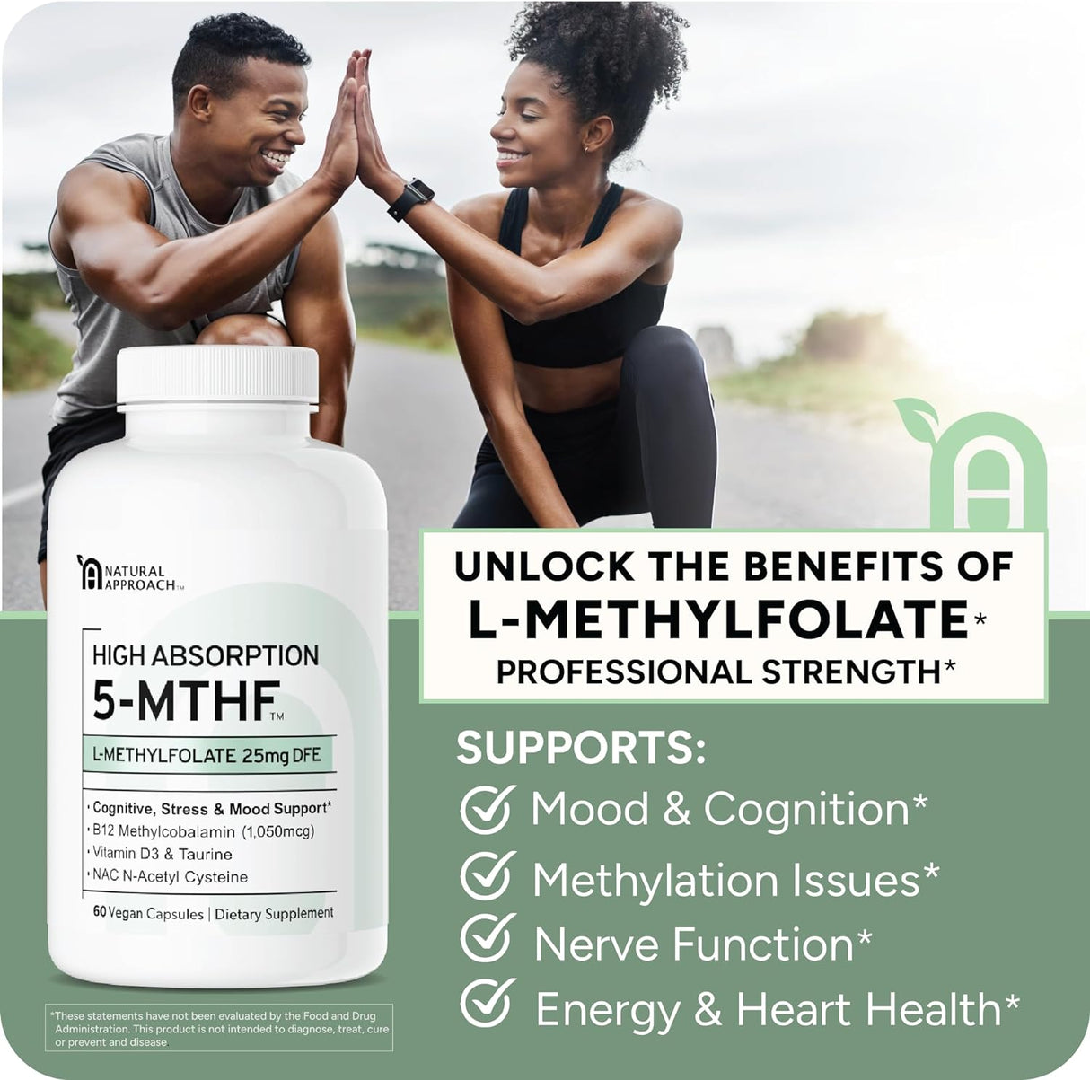 Suplemento 5-MTHF L-metilfolato de 15 mg folato B9 bioactivo