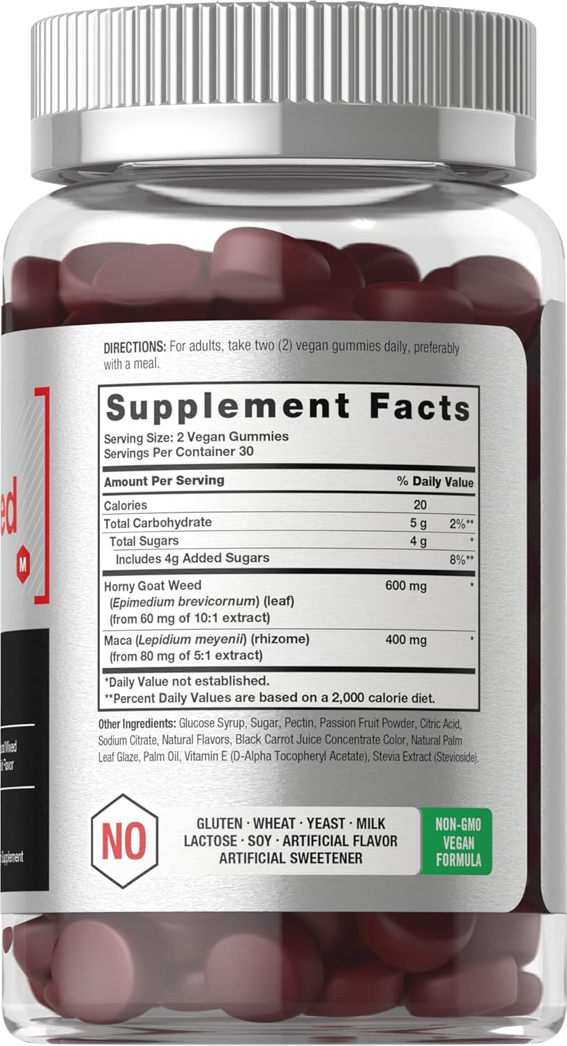 Suplemento Horbäach Horny Goat Weed Gummies 60 und vegano