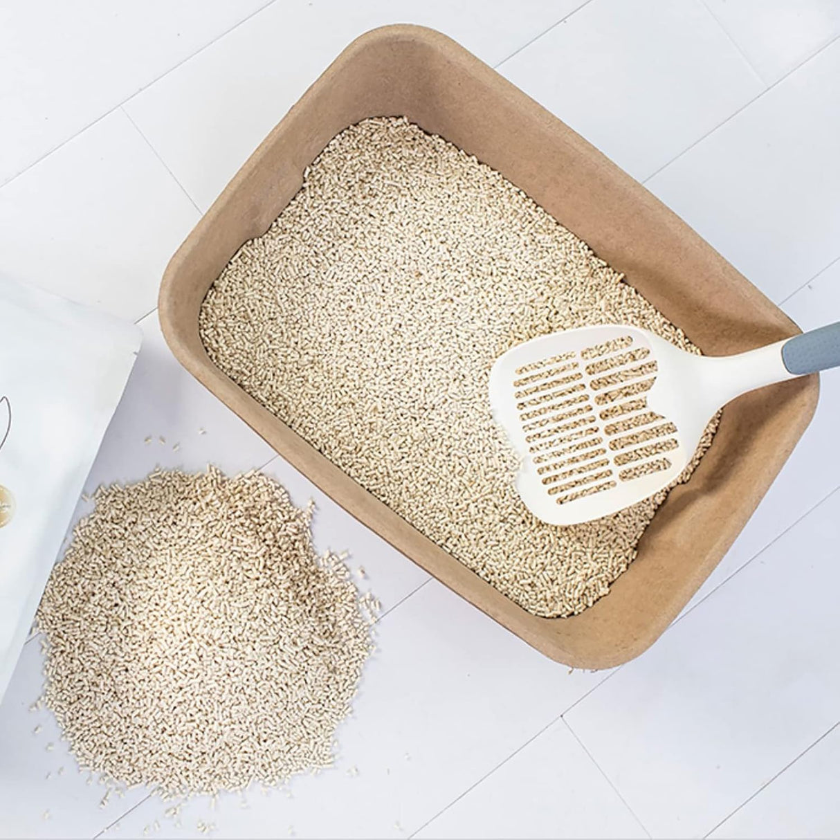 Paquete de 8 cajas de arena desechables para gatos WUWEOT