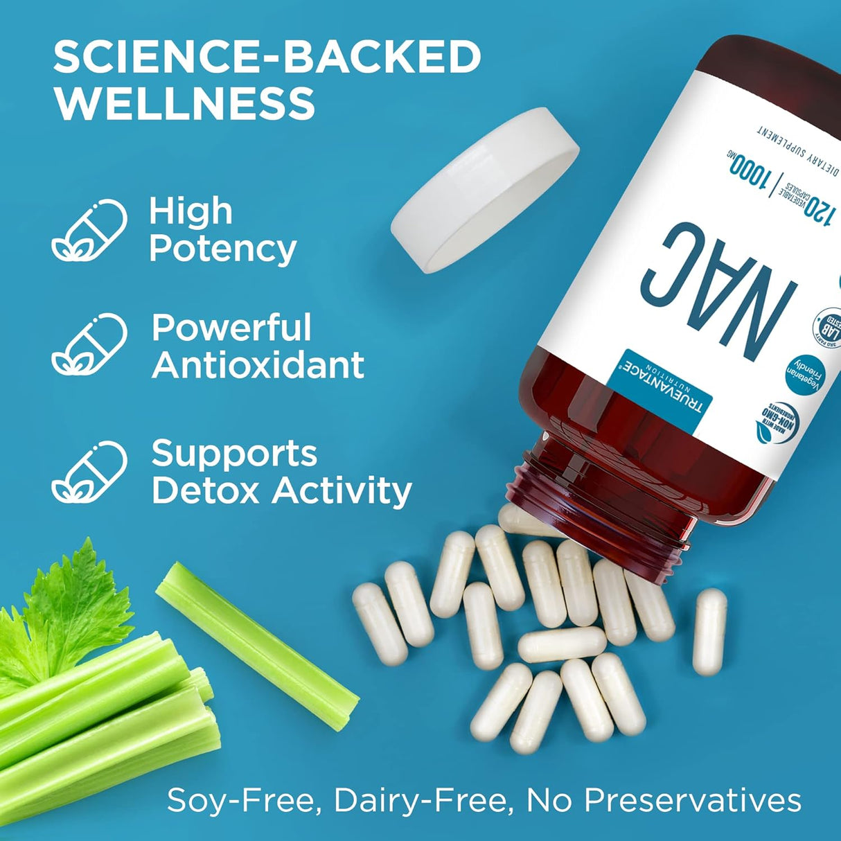 Suplemento NAC N-acetil cisteína 1000 mg-Apoyo antioxidante