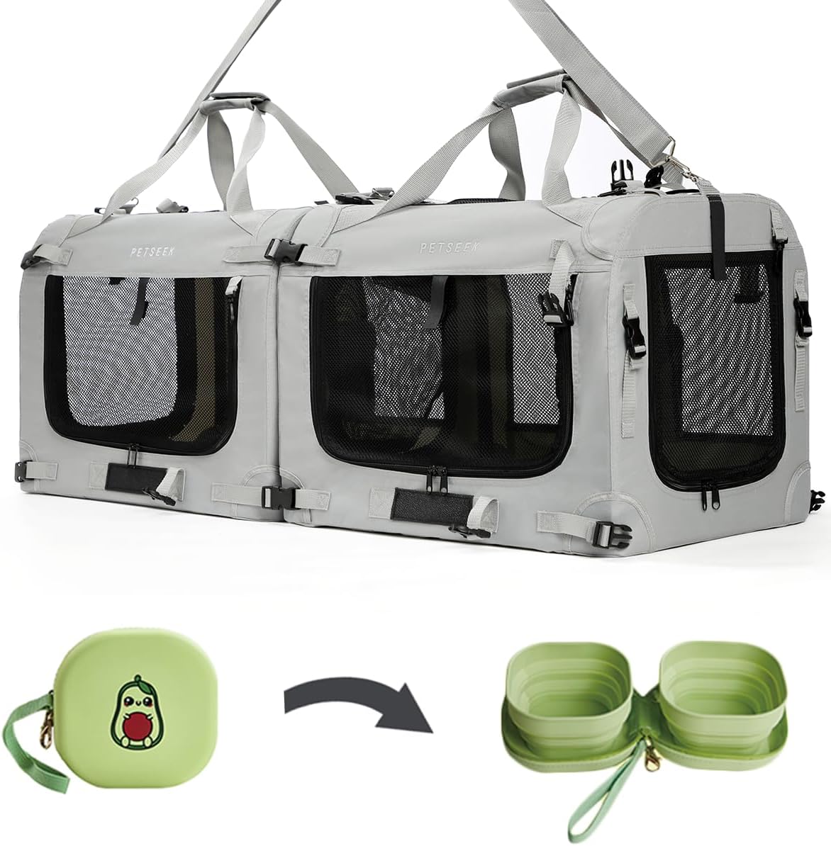Transportadora Suave para Mascotas, Plegable, Modelo GREY2