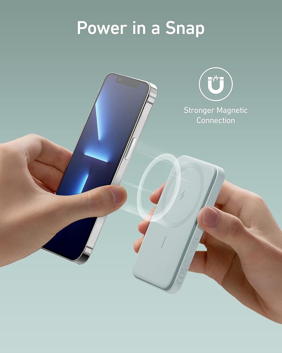 Cargador inalámbrico magnético 5000 mAh con cable USB-C