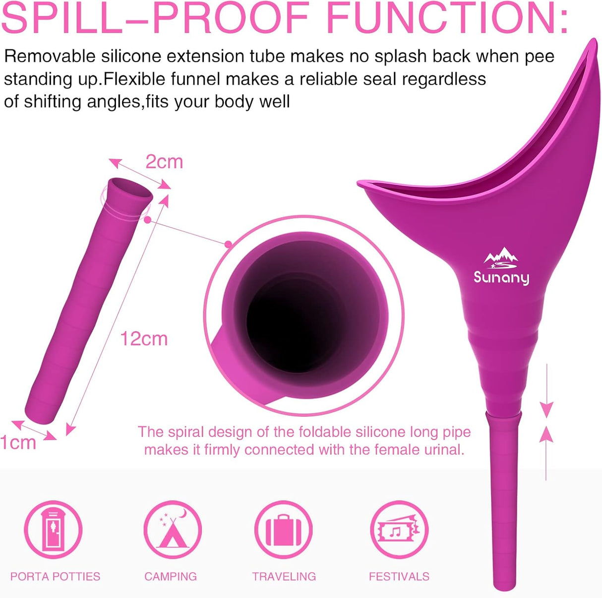 Pee Funnel Femenino Reutilizable Silicona Fácil Uso Modelo