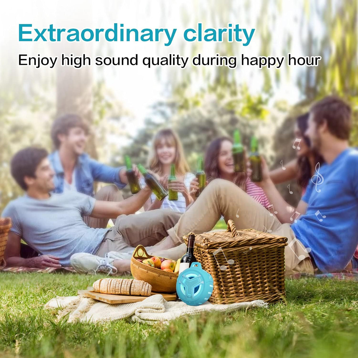 Altavoz Bluetooth impermeable IPX7 con luz RGB para exteriores