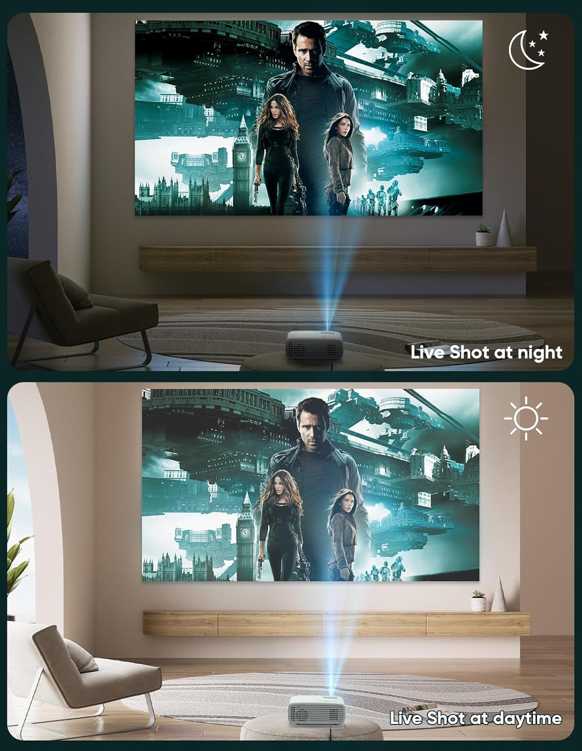 Proyector TMY 1080P nativo, WiFi 5G, Bluetooth 5.1, portátil