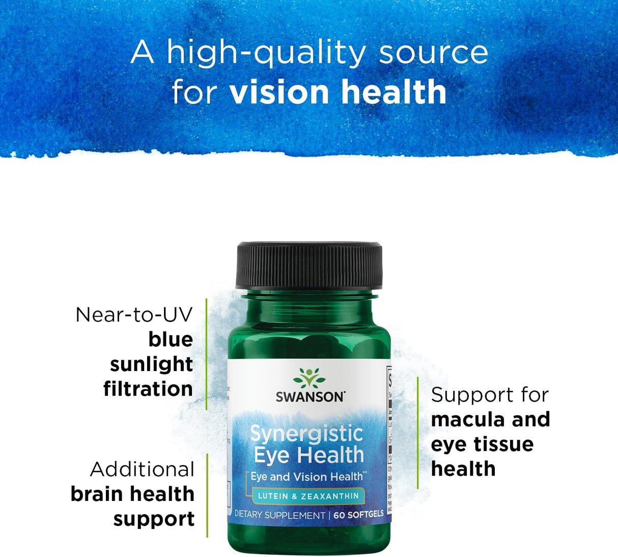 Swanson Suplemento de luteína y zeaxantina - 60 cápsulas