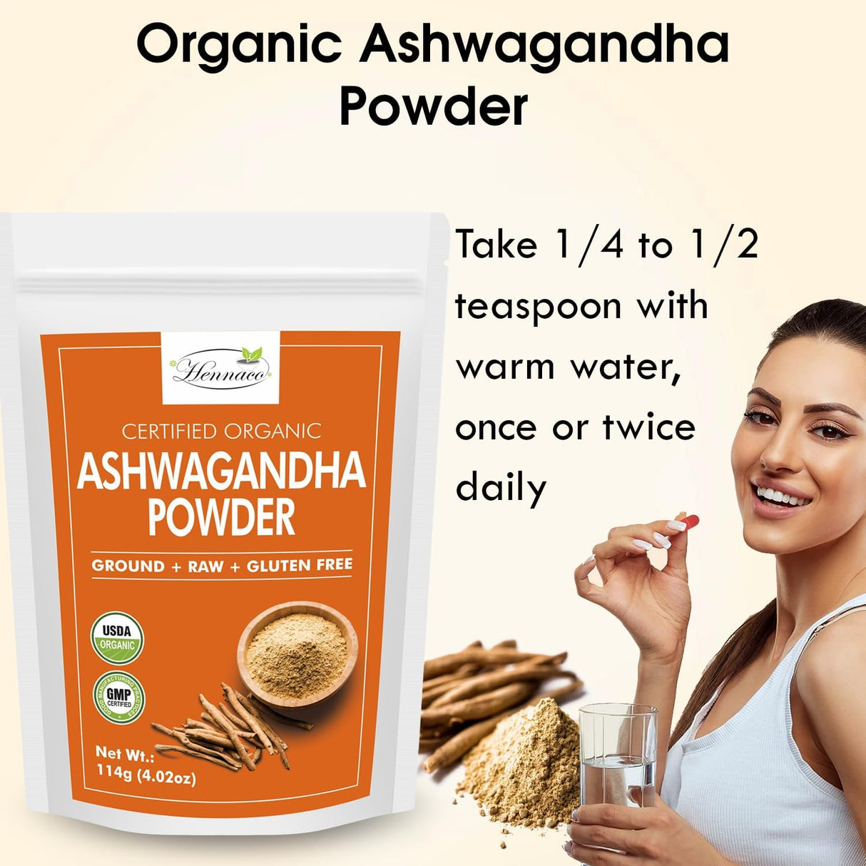 Polvo de Ashwagandha Orgánico 114g | Natural y Puro