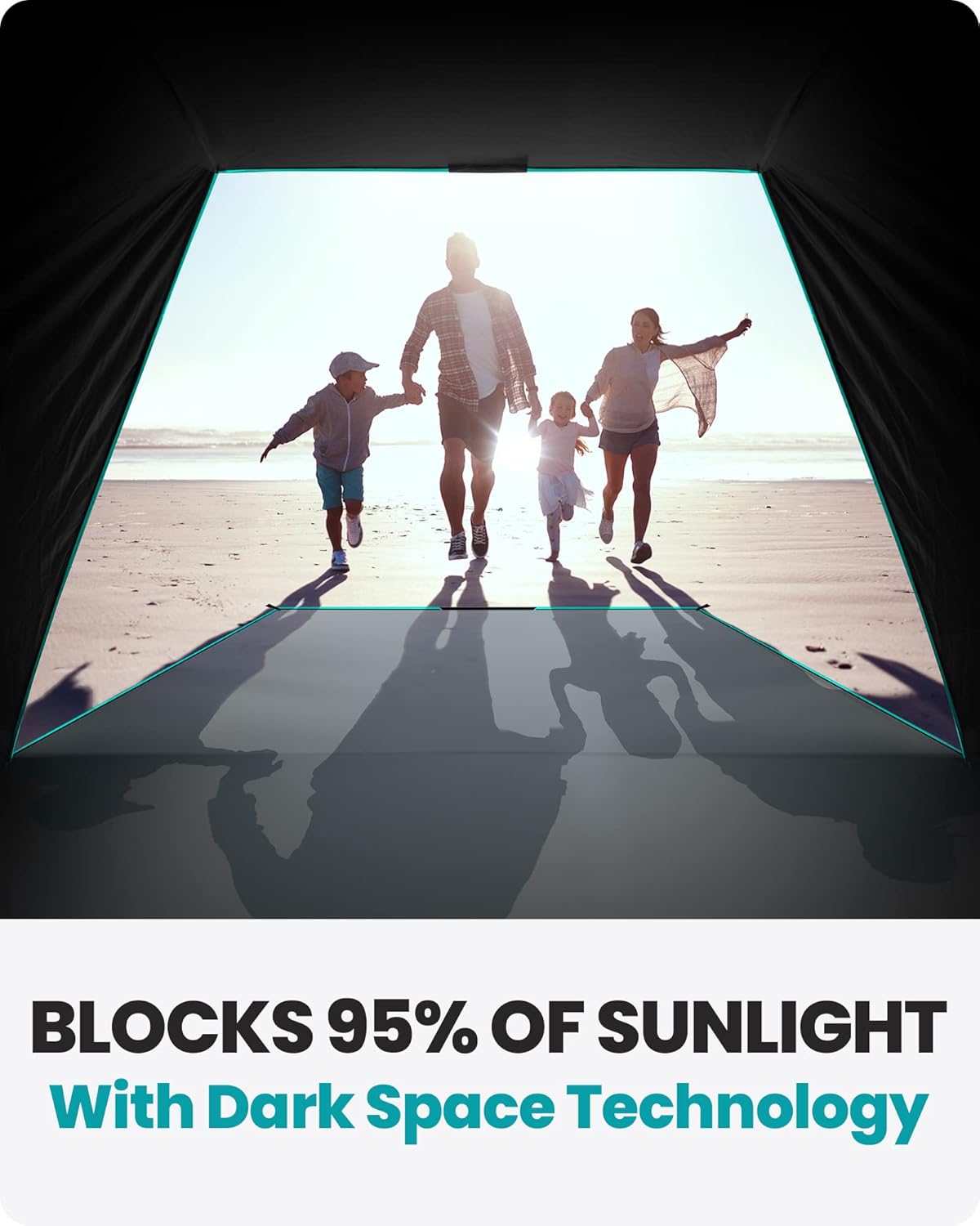 Tienda de Playa con Tecnología Blackout, Protección UV 50+