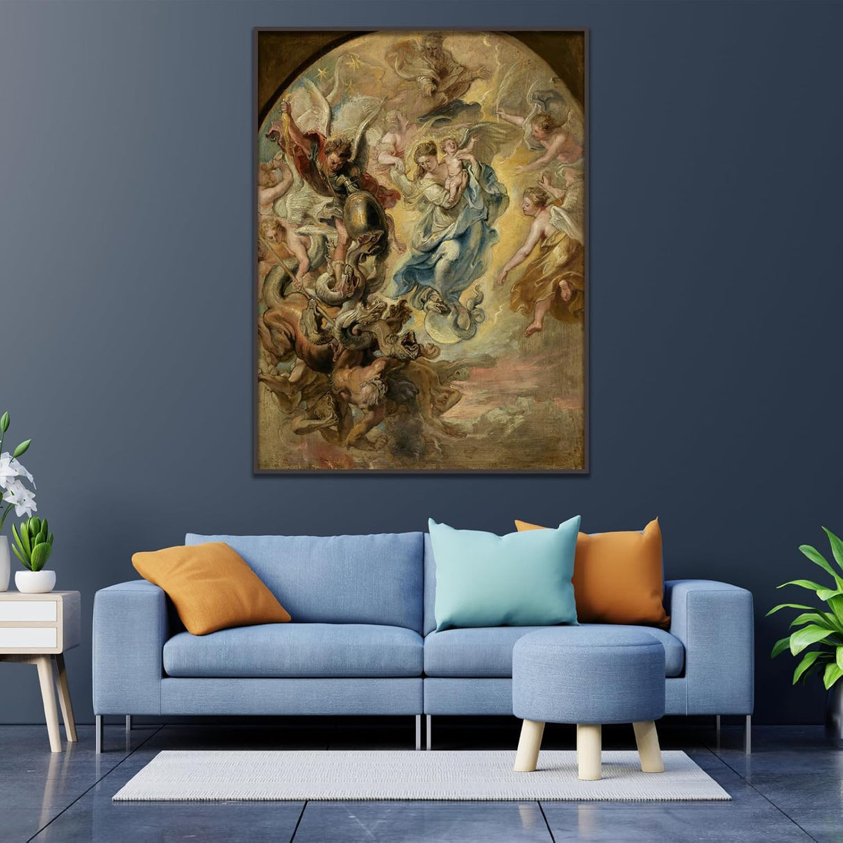 Poster barroco de La Virgen como Mujer del Apocalipsis sin marco