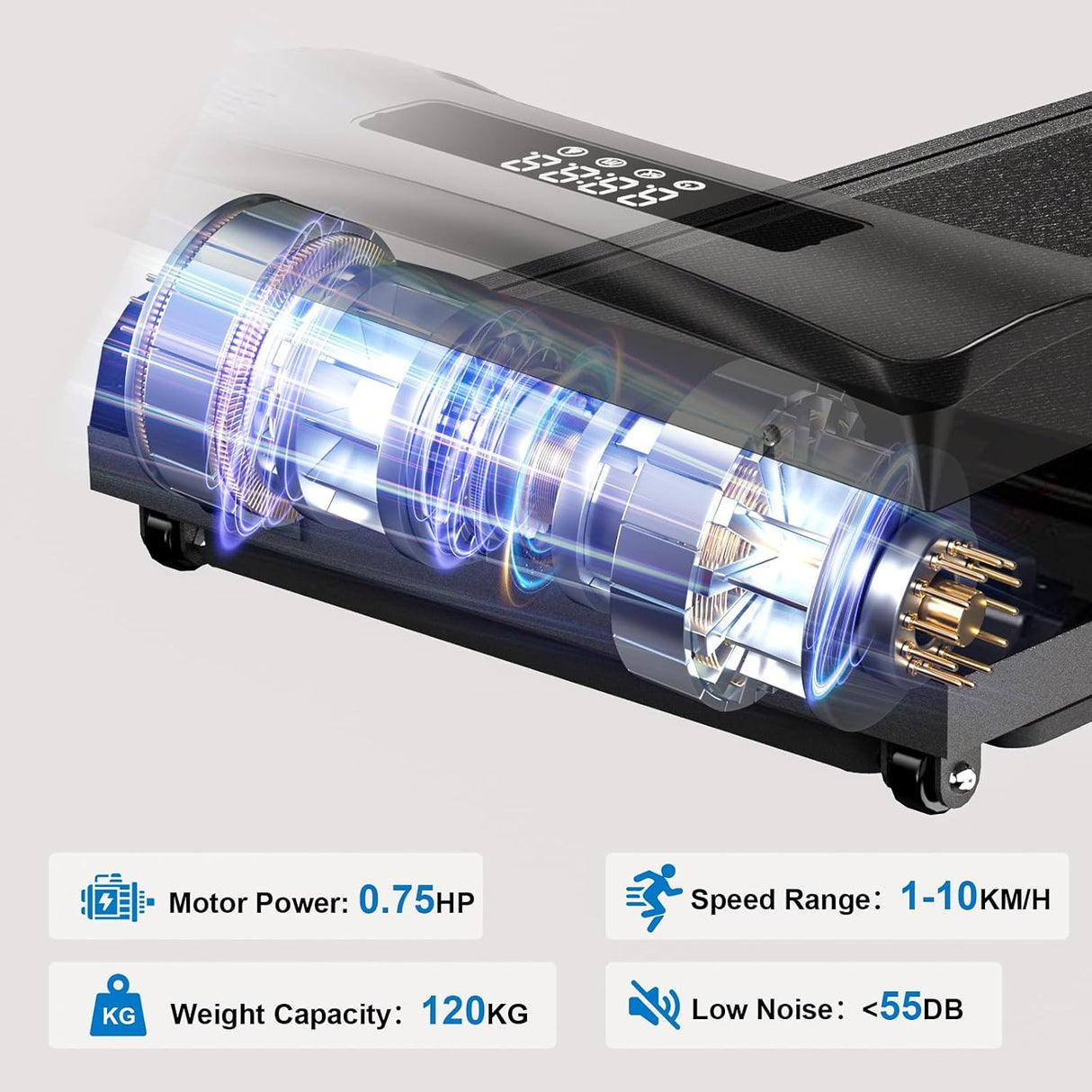 Caminadora Compacta, Control Remoto, Peso 120 kg, Modelo Mini