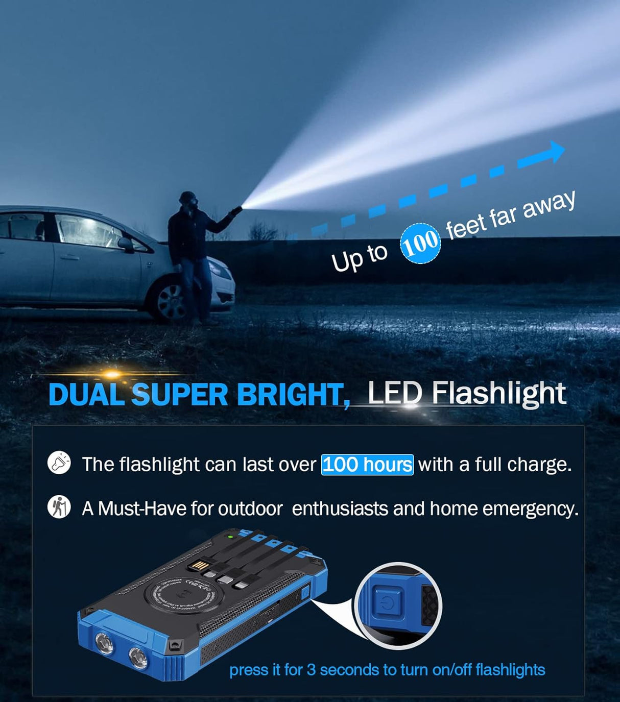 Cargador inalámbrico de banco de energía de 36000 mAh