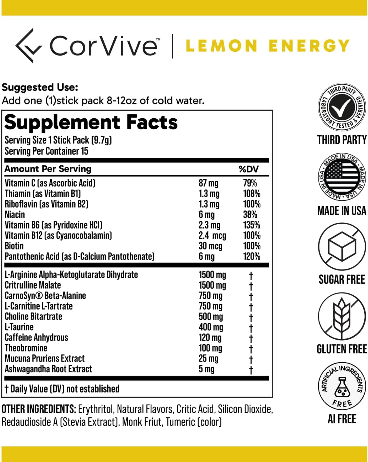 Energía natural y enfoque suplemento Carnosyn® Ashwagandha