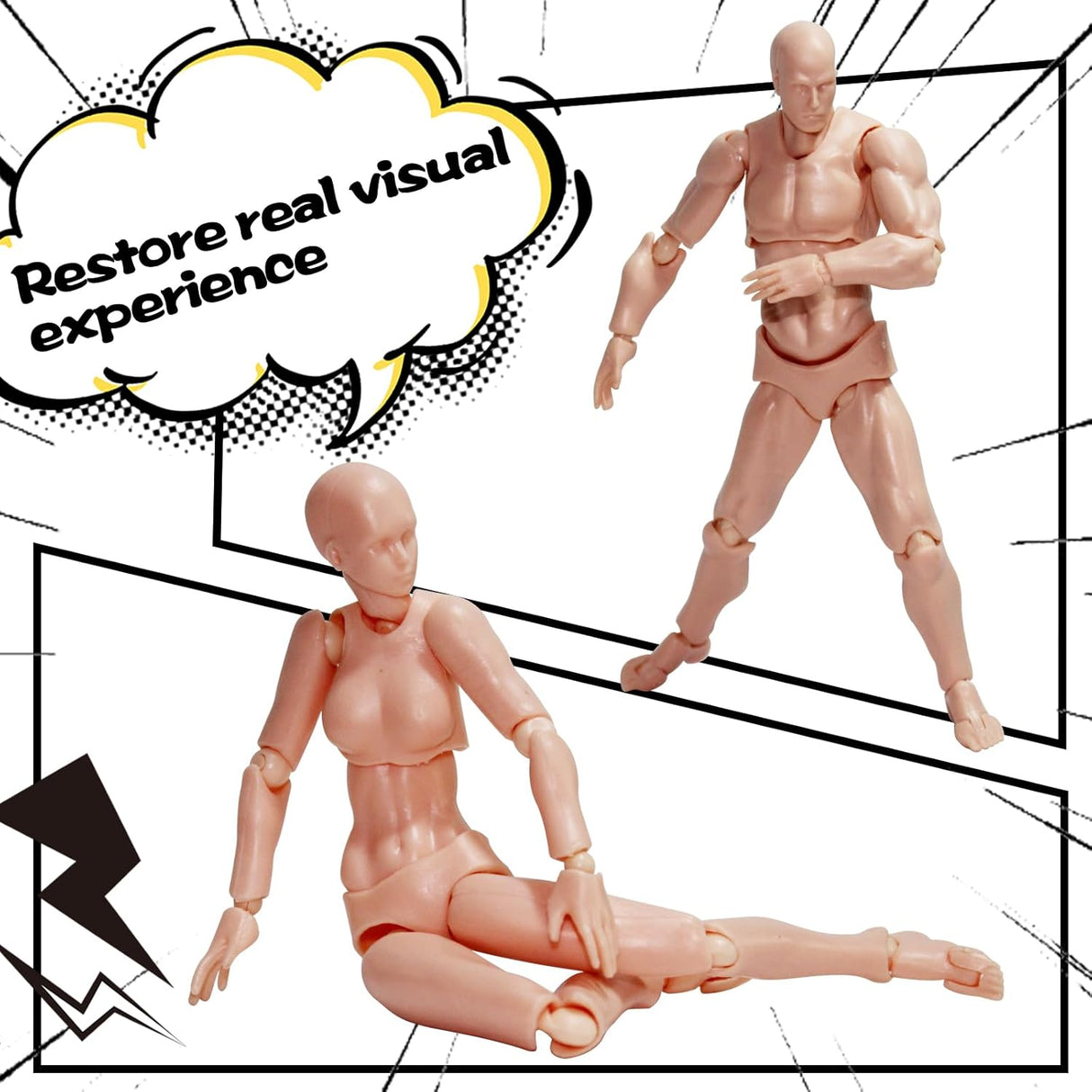 Maniquí AXITWXIT para Dibujo, Set Hombre y Mujer, Artistas