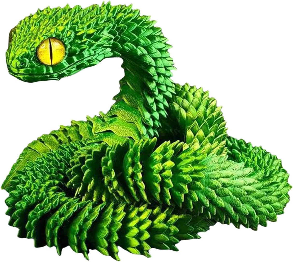 Juguete de serpiente impresa en 3D, flexible y articulada.