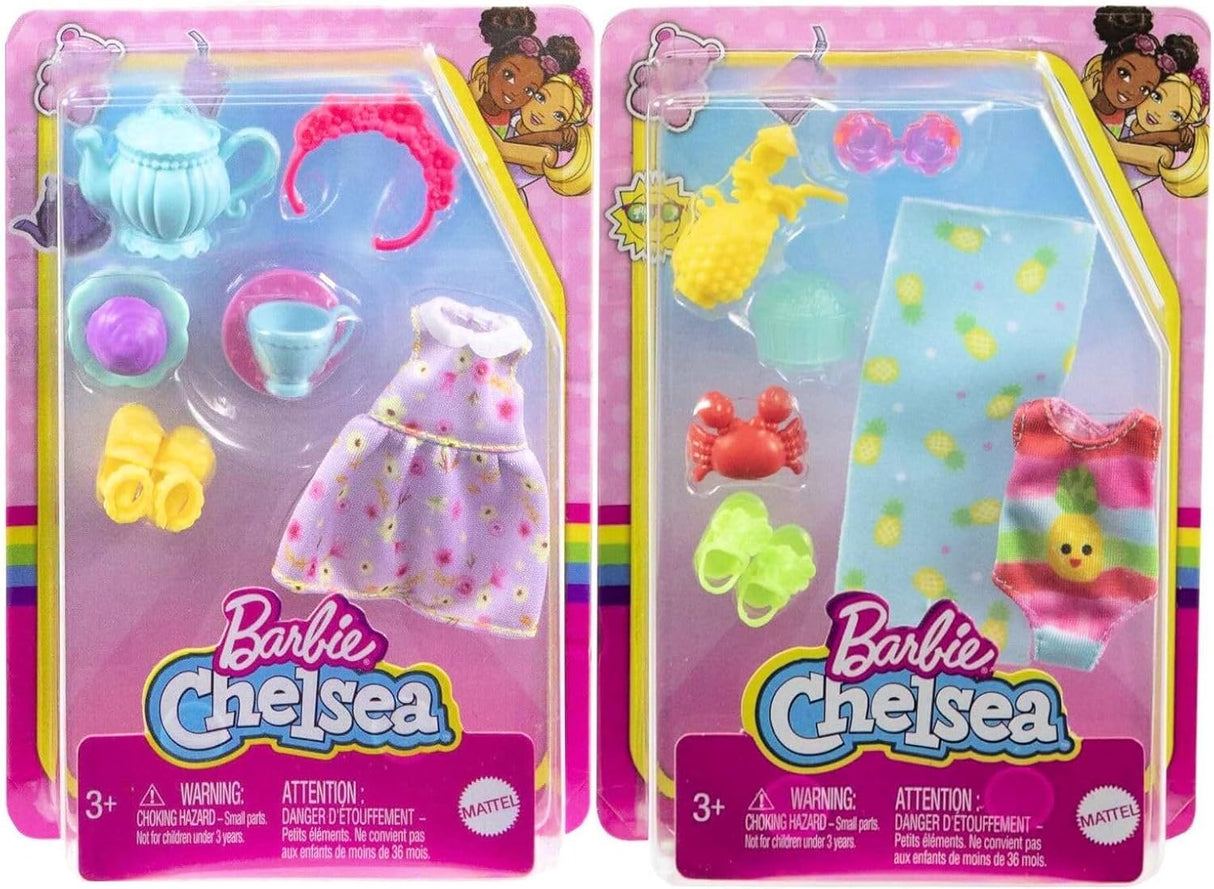 Paquete de accesorios Barbie Chelsea Playa y Té - Moda y Esenciales