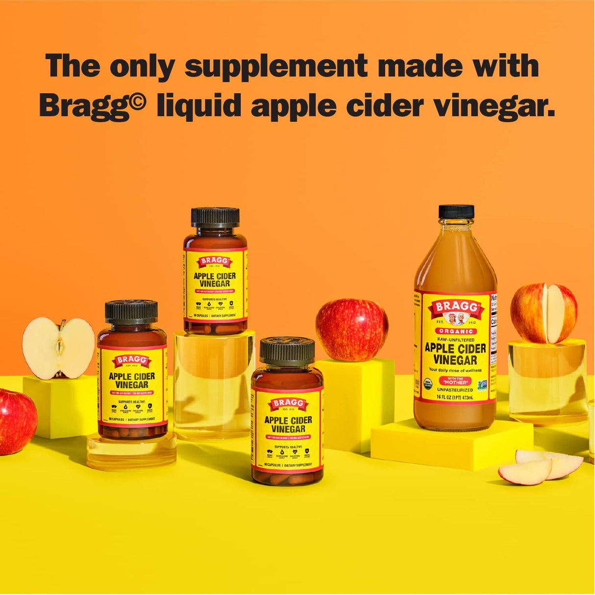 Bragg Cápsulas de vinagre de sidra de manzana, 6 vitaminas