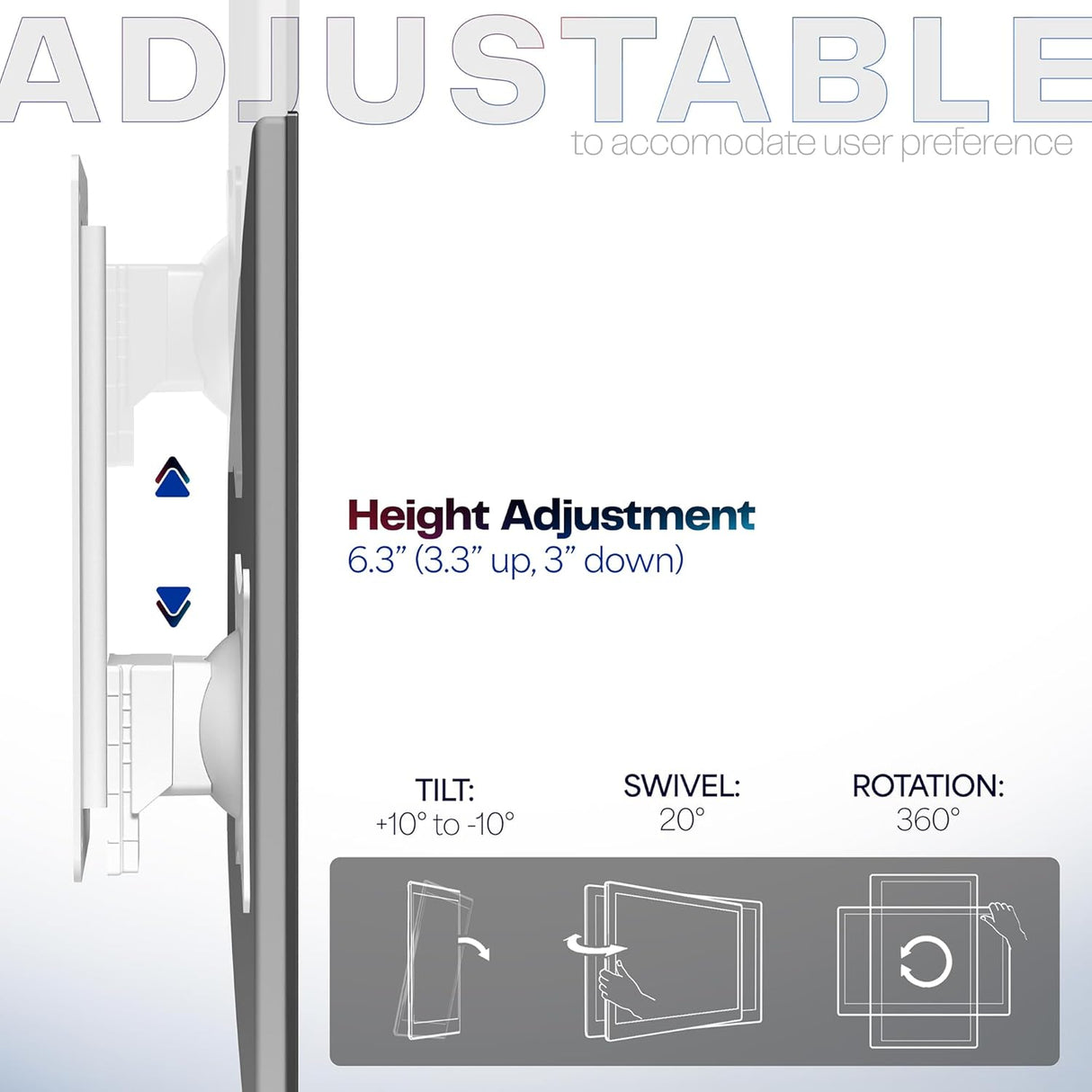 Soporte de pared ajustable VIVO para monitor 17-32, MOUNT-VW01AW