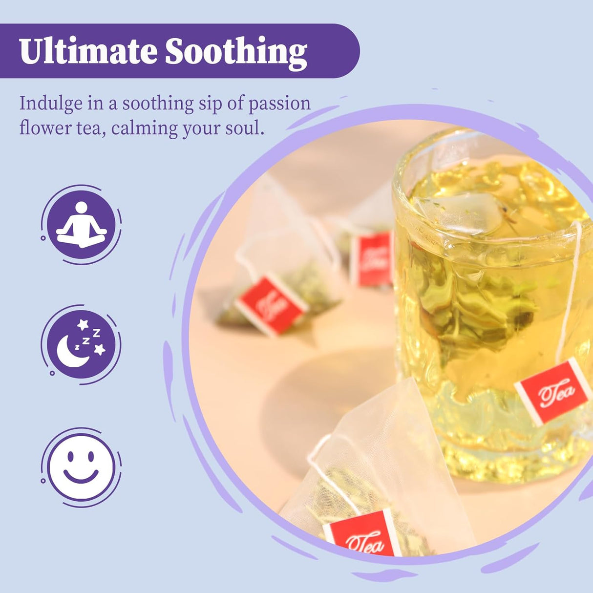 Té de Pasiflora FullChea, 40 Bolsitas, Relajante, Sin Cafeína