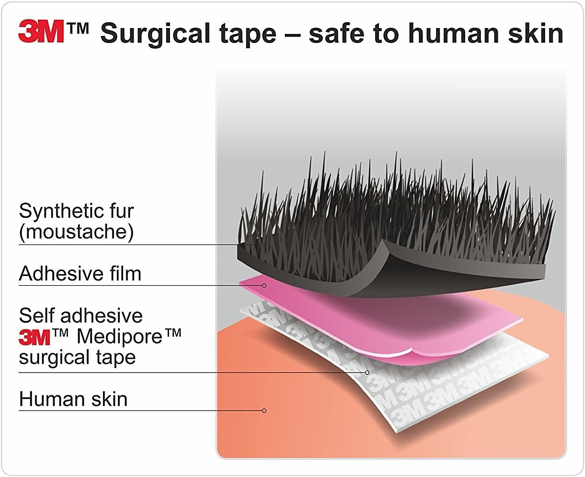 Falsas Patillas Adhesivas, Accesorio Divertido Fu Manchu