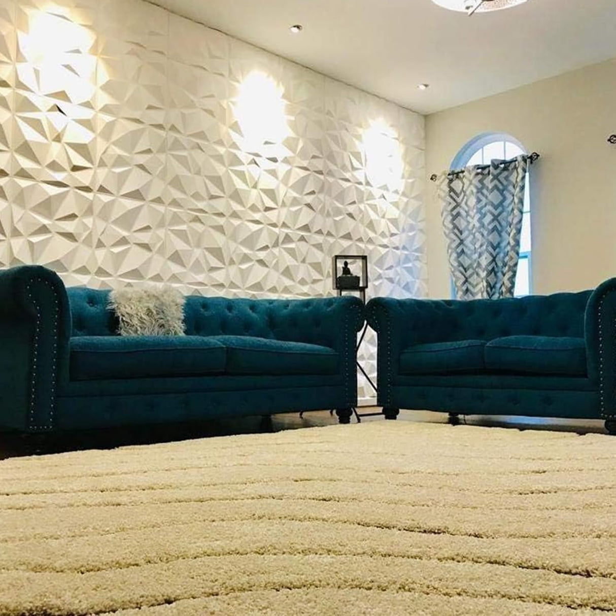 Revestimiento con textura 3D para pared Art3d color gris