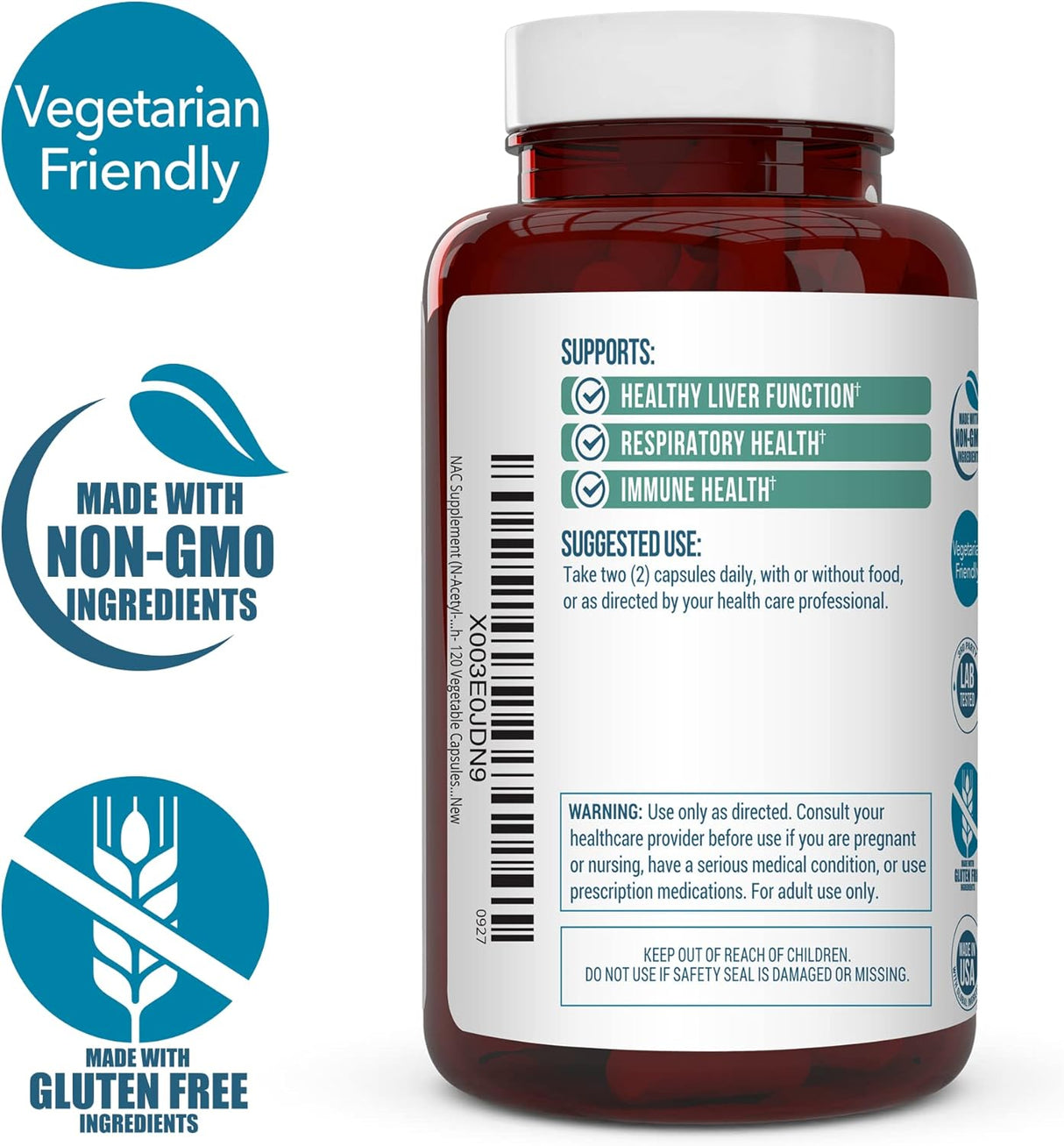 Suplemento NAC N-acetil cisteína 1000 mg-Apoyo antioxidante