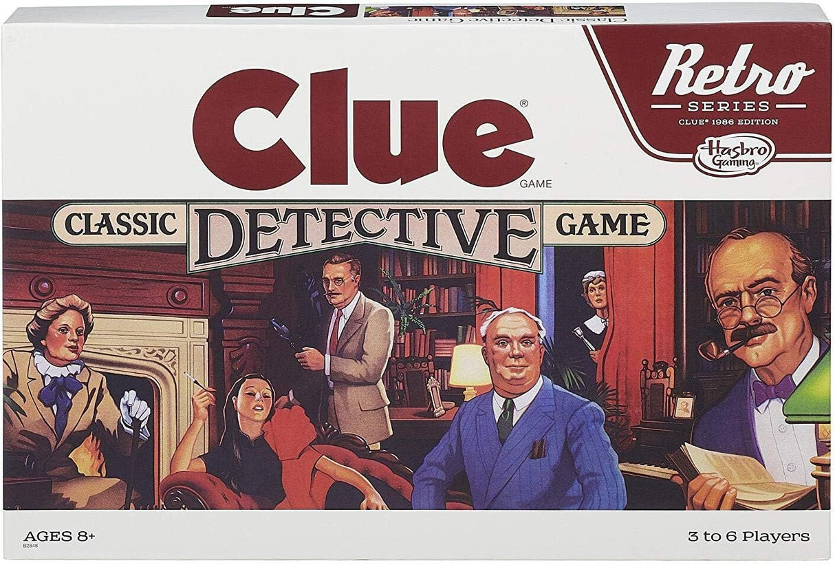 Juego de mesa Clue Retro de Hasbro, 3-6 jugadores, 1986