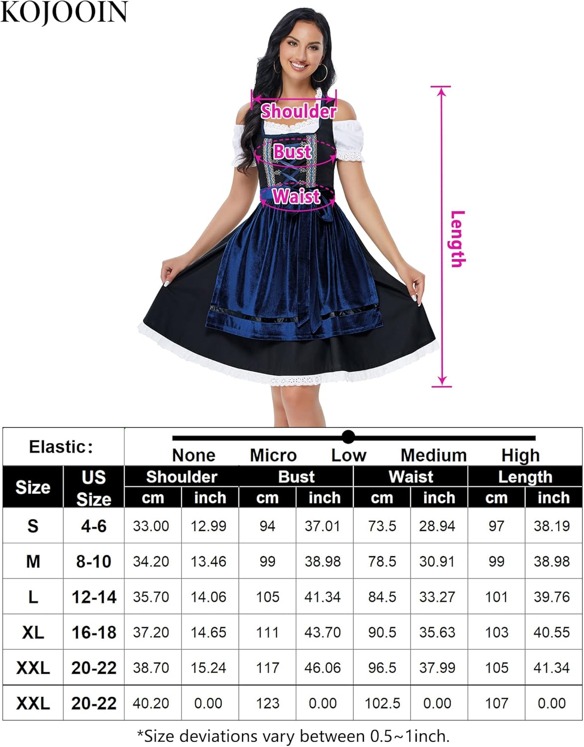 Disfraces alemán para mujer azul talla L