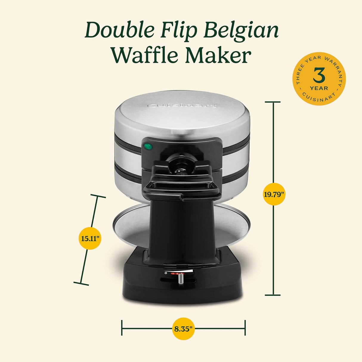 Máquina de Waffles Doble Cuisinart 1400W WAF-F40
