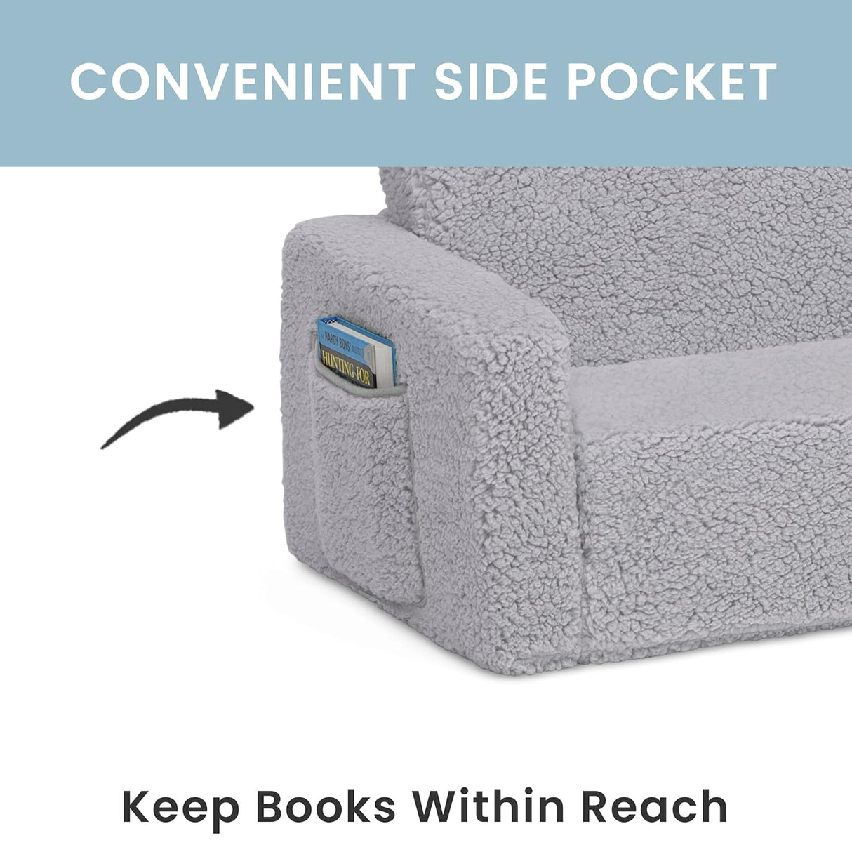 Silla convertible 2 en 1 en cama abatible para niños, Gris