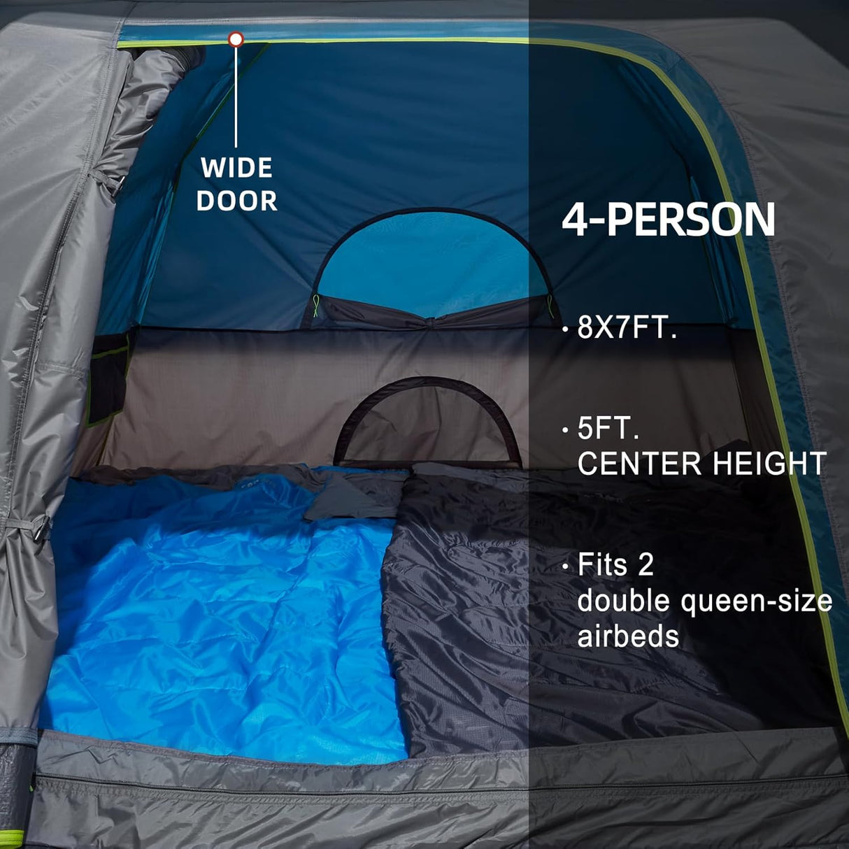 Tienda de campaña CAMEL CROWN 4 personas, impermeable, fácil montaje