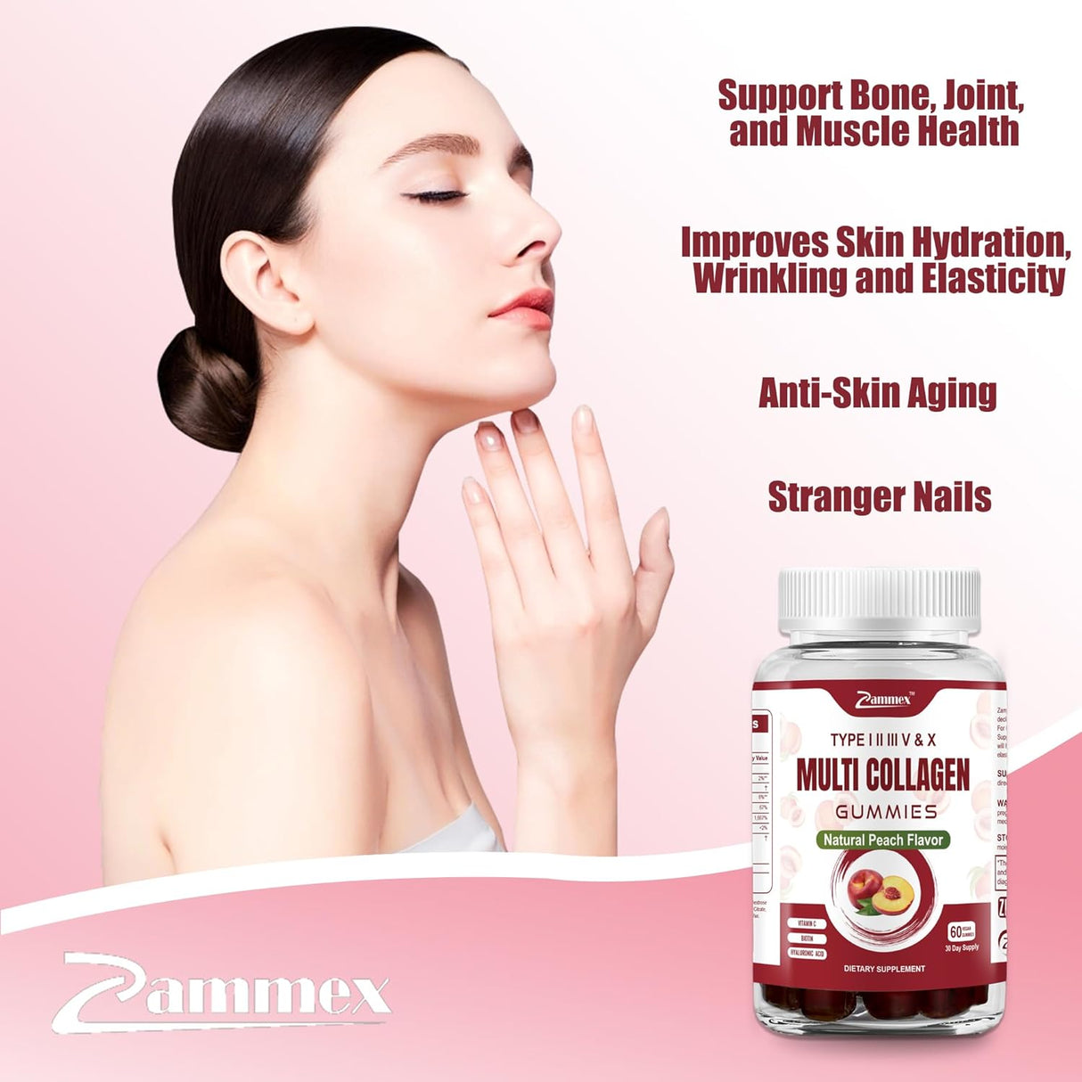 Suplementos de péptidos de colágeno múltiple Zammex