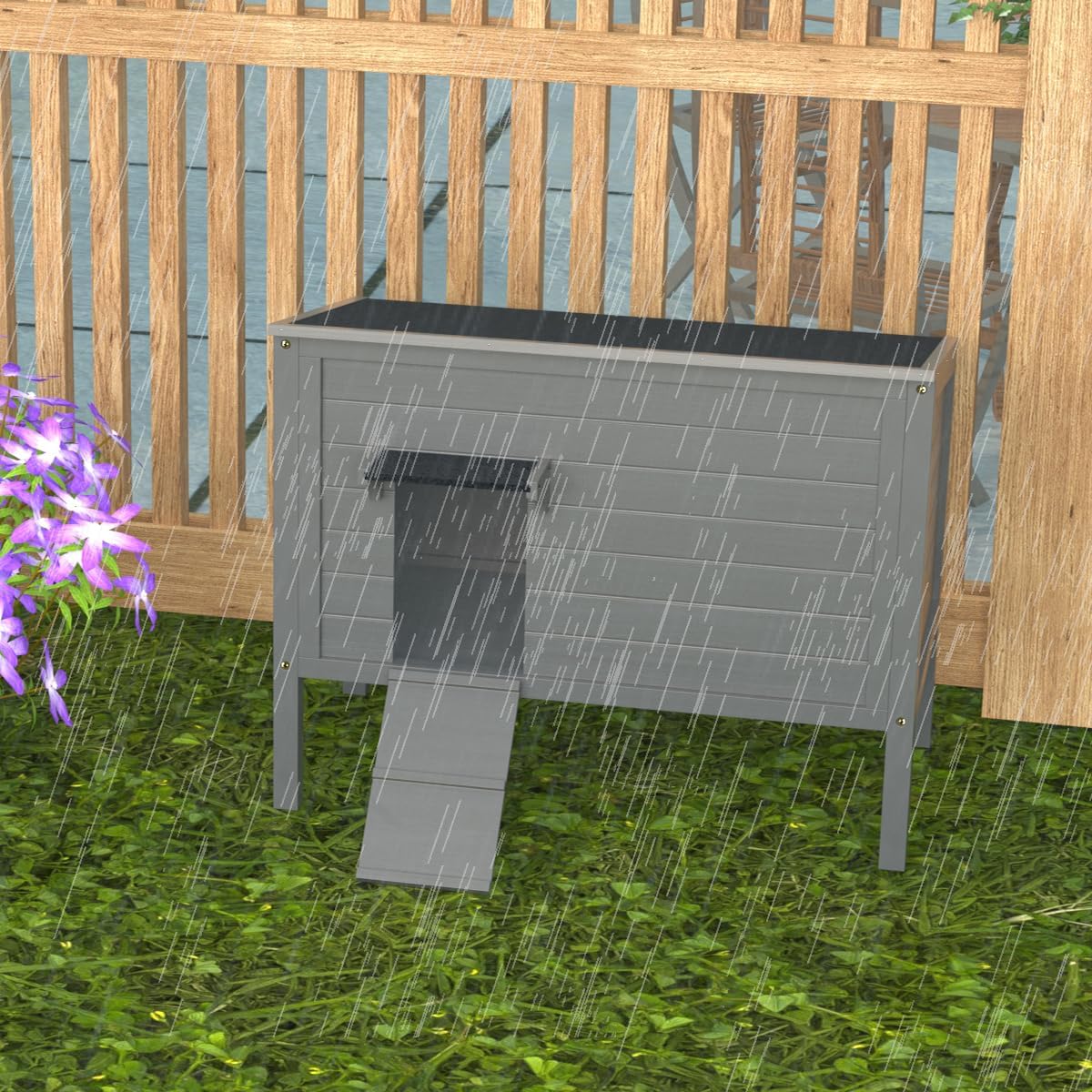 Casa para Gatos Exterior WAYTRIM, Aislada y Resistente, 34.5 L