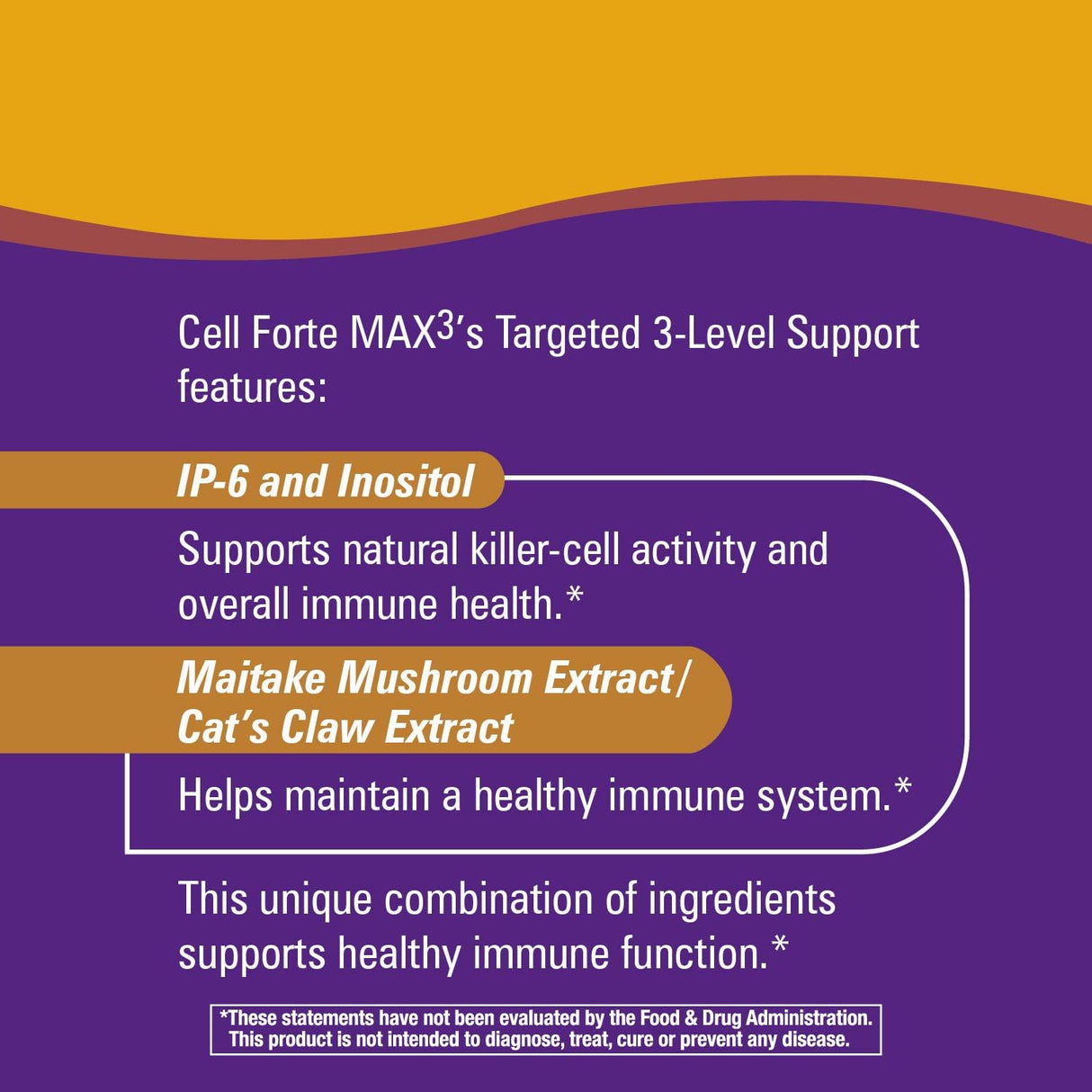 Suplemento Cell Forté MAX3 IP-6 e inositol con maitake