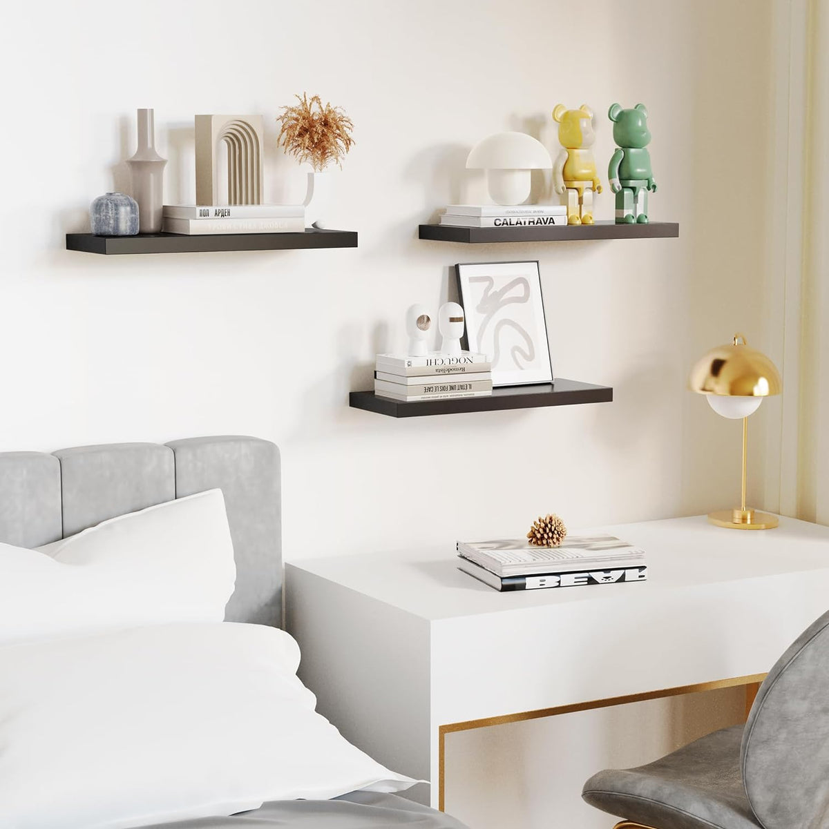 Estantes Flotantes Pared, Juego de 3, 16 para Decoración