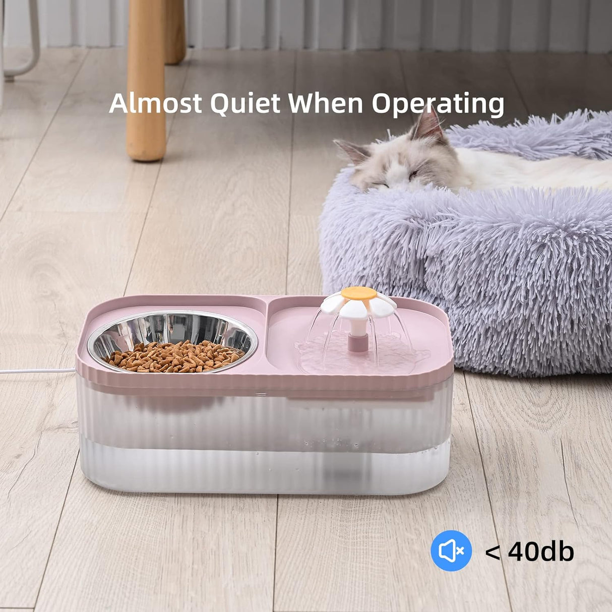 Comederos y Bebedero para gatos dispensador de agua rosado