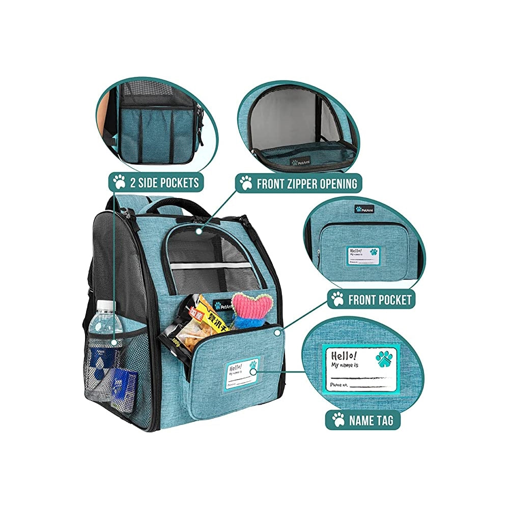 Mochila de lujo para mascotas para gatos marco reforzado