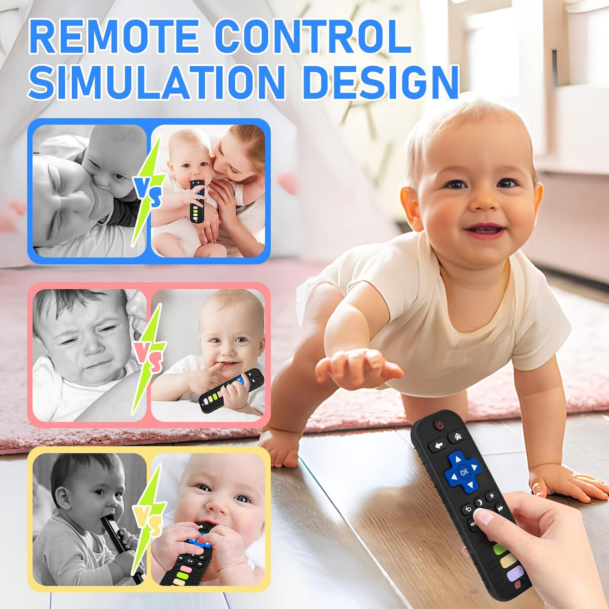 Juguete de Morder para Bebé, Silicona, BPA Libre, Control Remoto