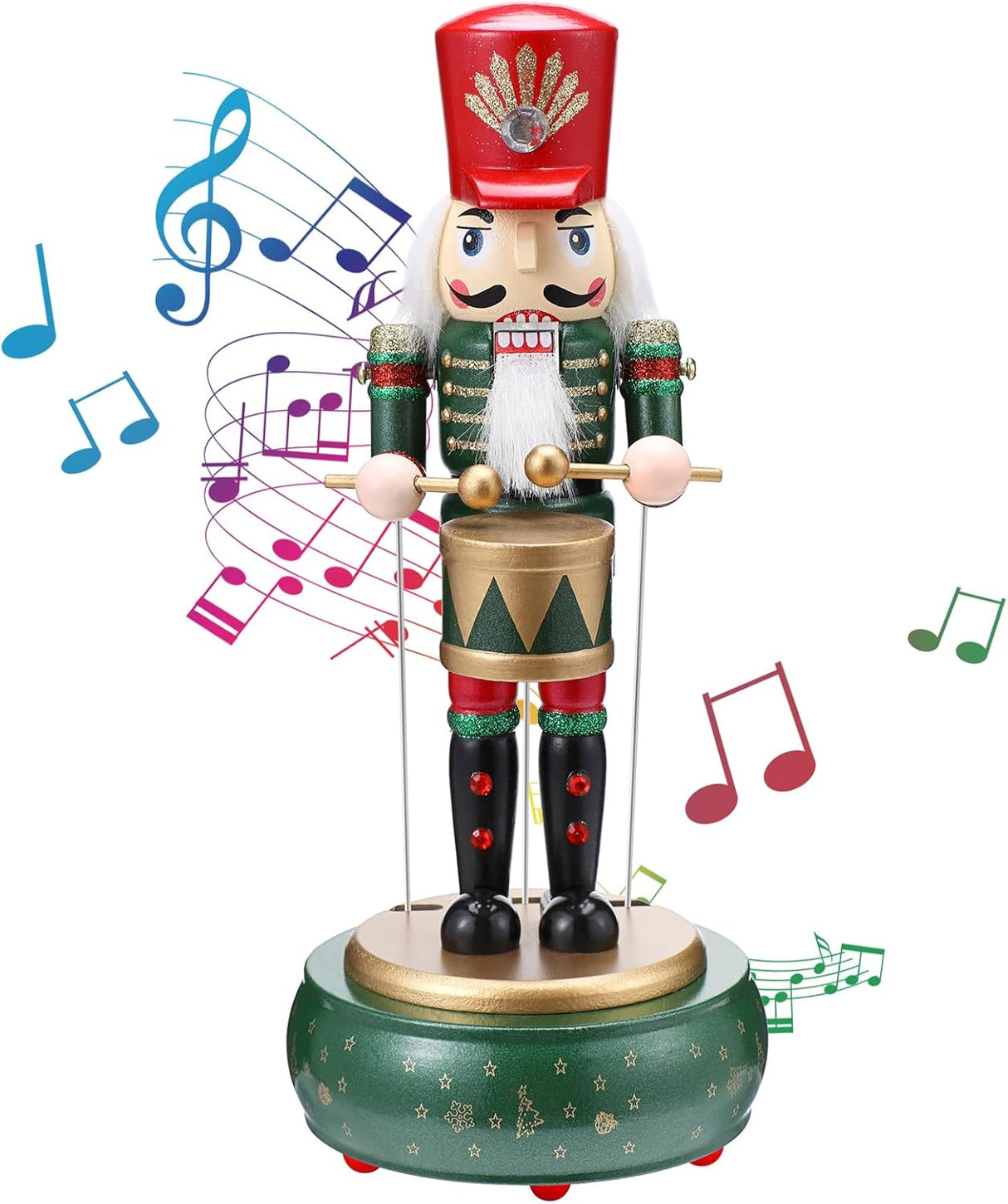 Figuras de Navidad Nutcracker, Biupky, 12 Madera, Caja Musical