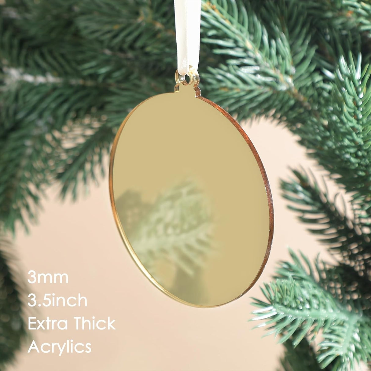 Adorno Navideño UNIQOOO 18 Pack 3.5'' Acrílico 2024 Extra Grueso