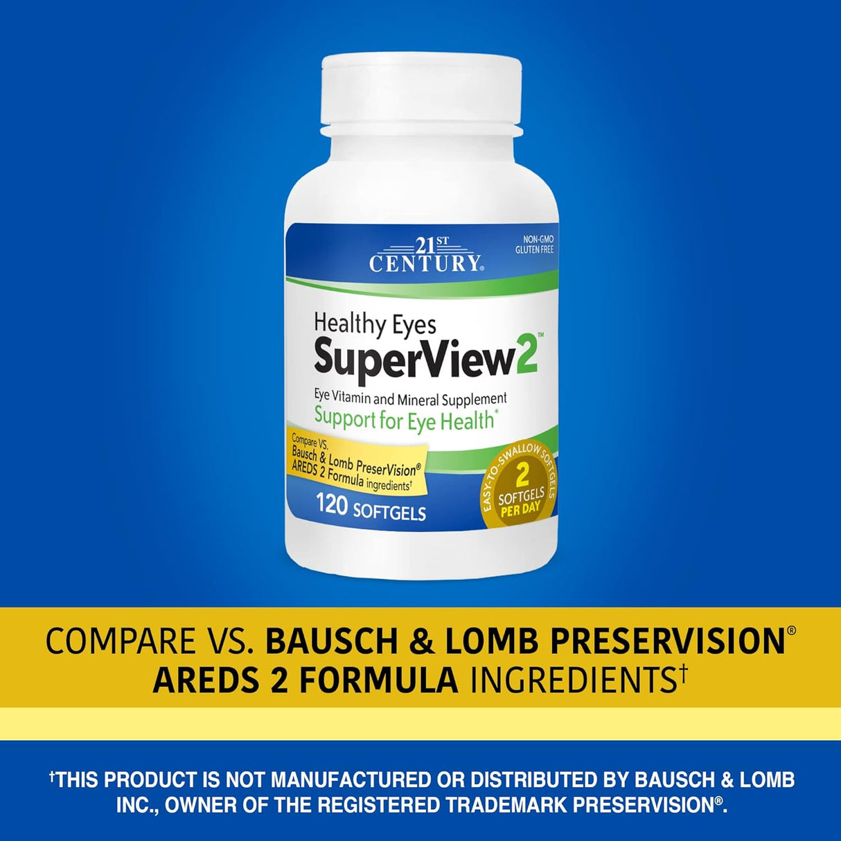 21st Century Healthy Eyes SuperView 2 Softgels, 120 unidades