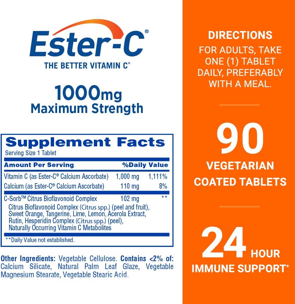 Suplemento Ester-C de vitamina C (0.03 onzas) Tabletas