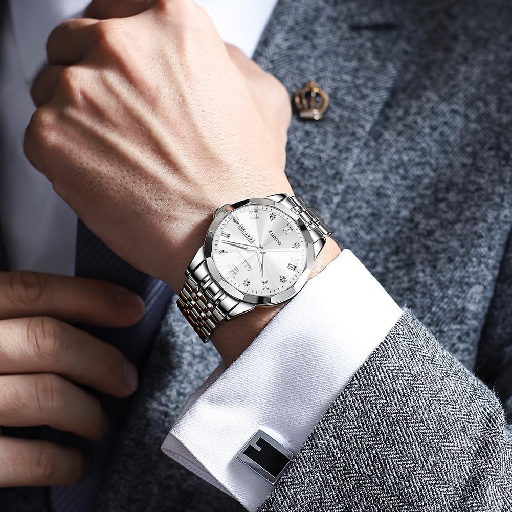 Reloj de acero inoxidable plateado OUW-S-G9931GS-BB OLEVS