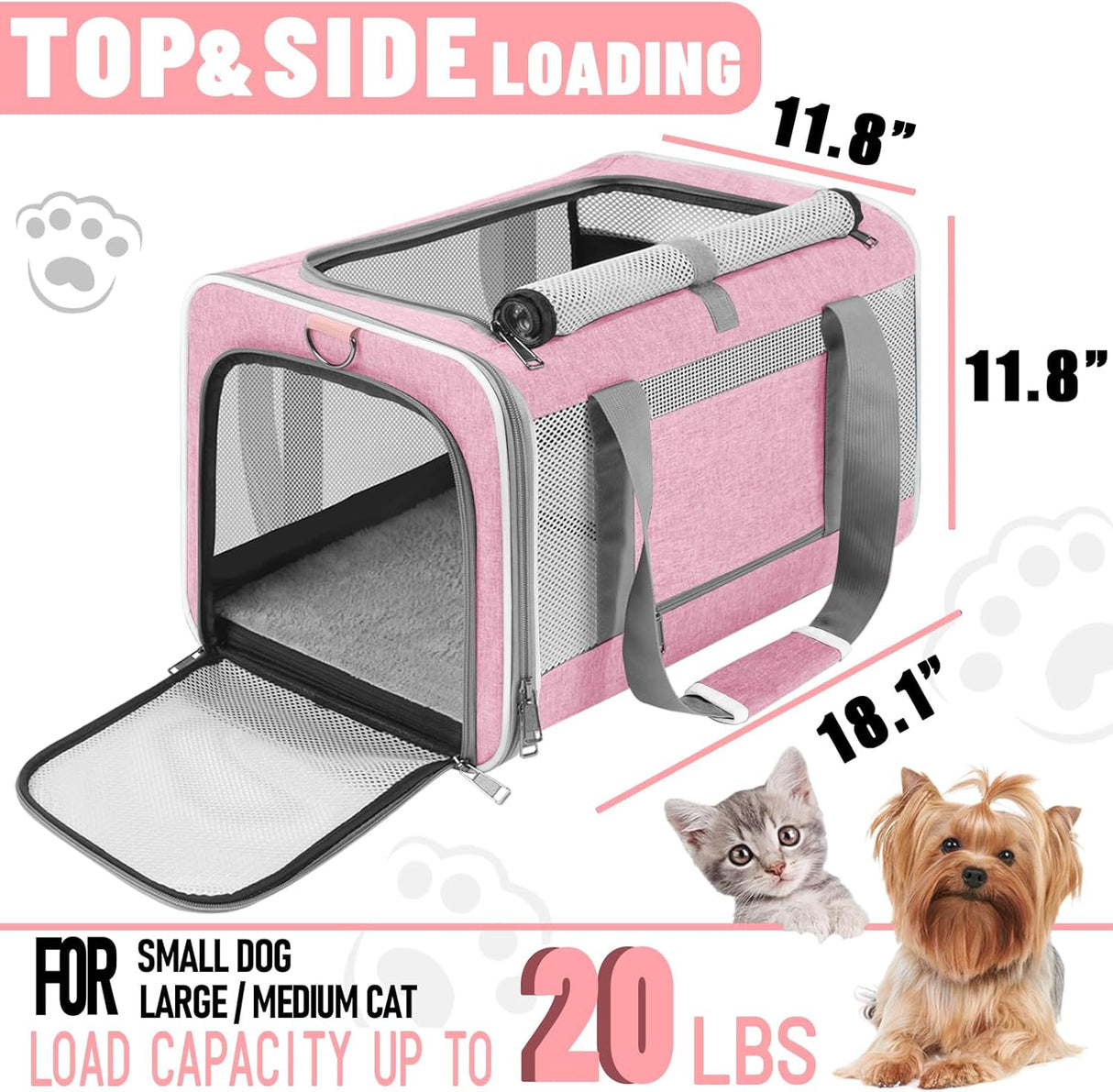 Transportador para Gato Maine Coon y Perro Pequeño, Top Open