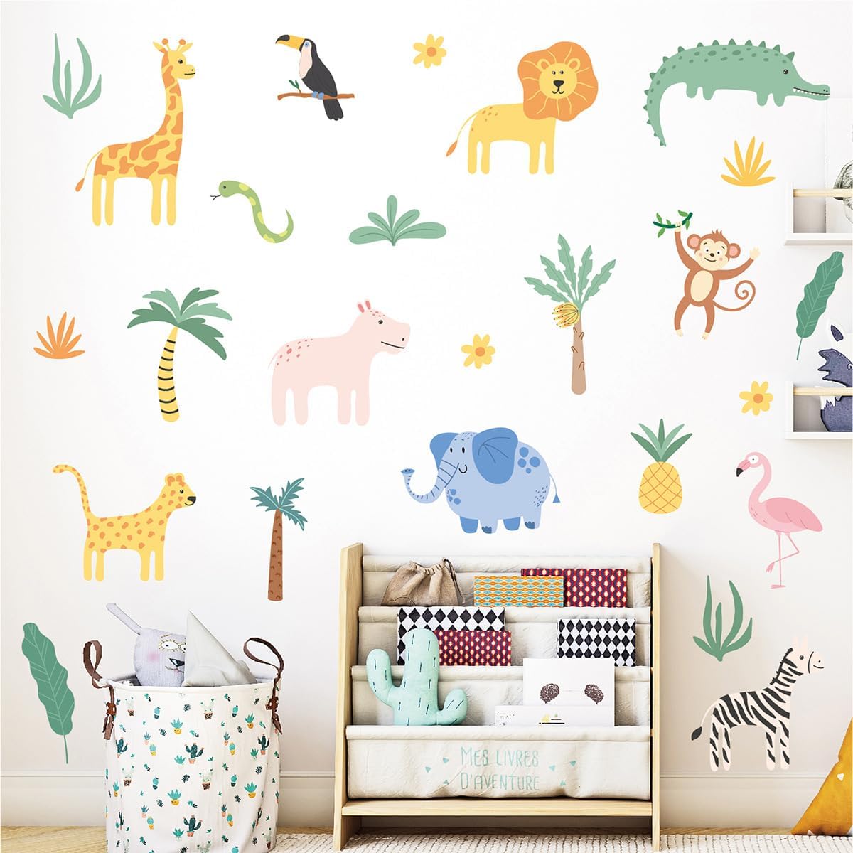 Vinilos de Pared AOWDIAO, Animales Safari para Niños, Decoración