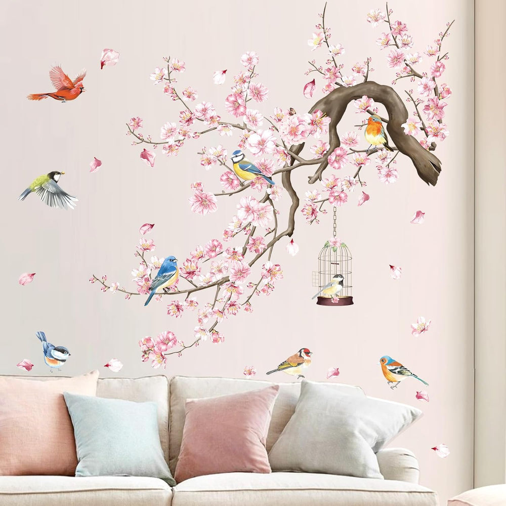 Stickers de Pared Wondever Flores de Cerezo para Dormitorio