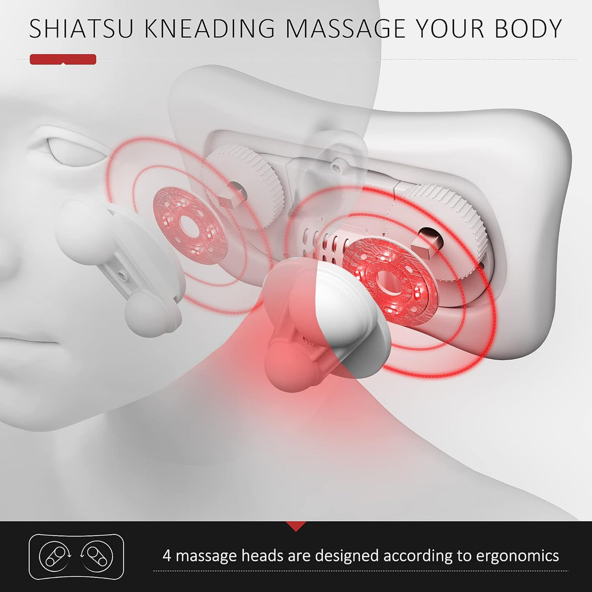 Masajeador de espalda VIKTOR JURGEN con calor, Shiatsu, modelo 2023