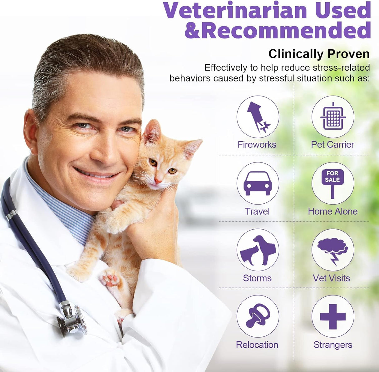 Collar relajante para gato Weewooday con aroma a lavanda